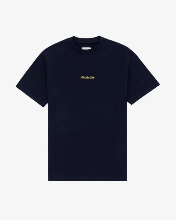 Embroidered Logo Navy Blue Tee