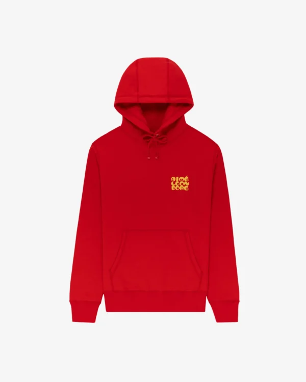 Stacked Logo Red Hoodie